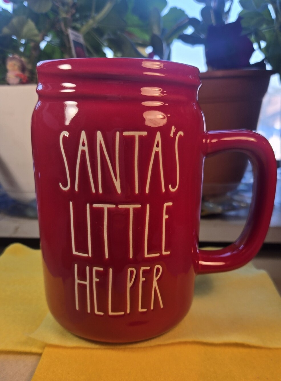 Rae Dunn Santa's Little Helper Red Ceramic Mug